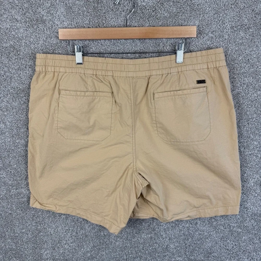 LL Bean Mens XL Tan Ripstop Utility Shorts Elastic Waist Drawstring